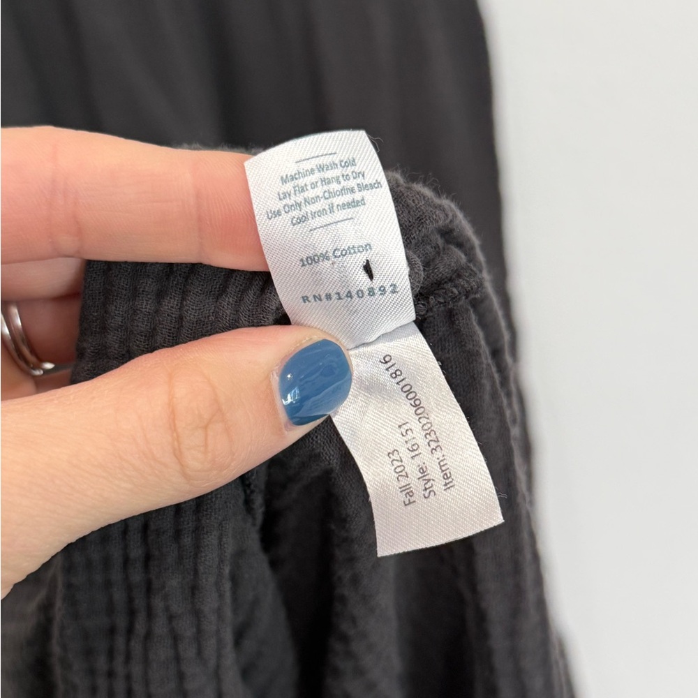 Marine Layer Grey Embroidered Midi Dress 100% Cotton Women’s Size Large - Picture 4 of 4